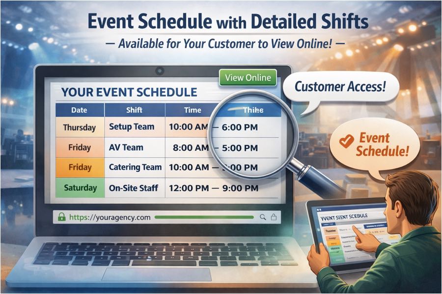 Client-accessible event schedule