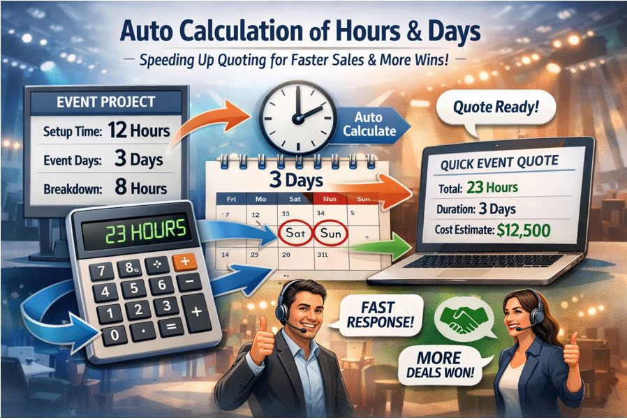 Auto calculation of hours and days